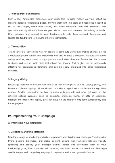 Free Church Fundraising Guide Template to Edit Online