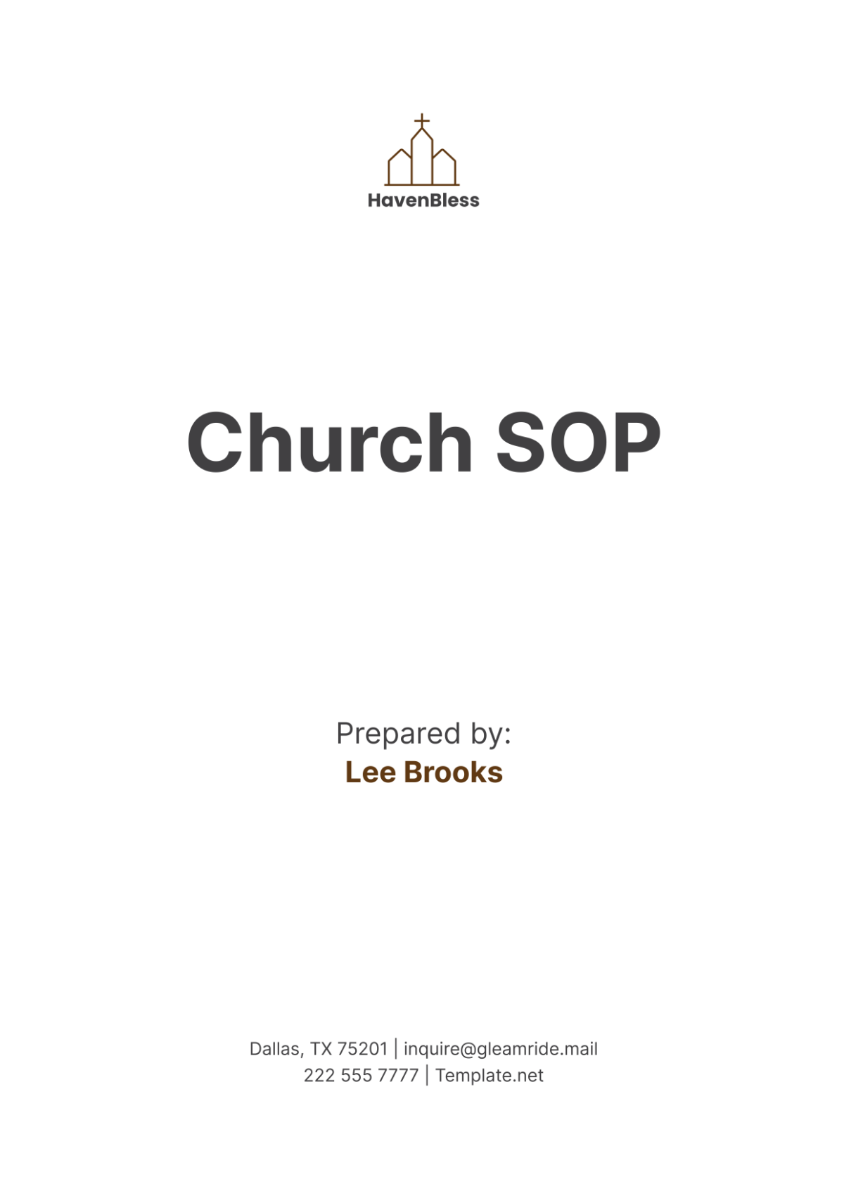 Church SOP Template - Edit Online & Download