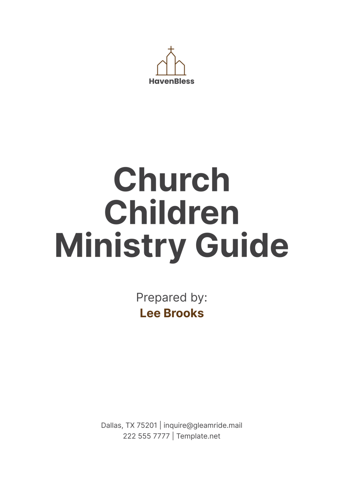 Church Children Ministry Guide Template - Edit Online & Download