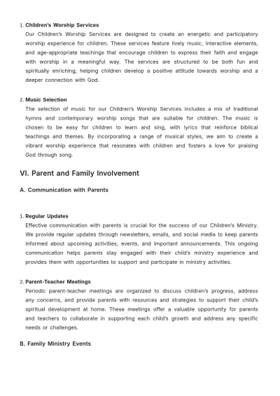 Free Church Children Ministry Guide Template to Edit Online