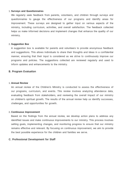Free Church Children Ministry Guide Template to Edit Online