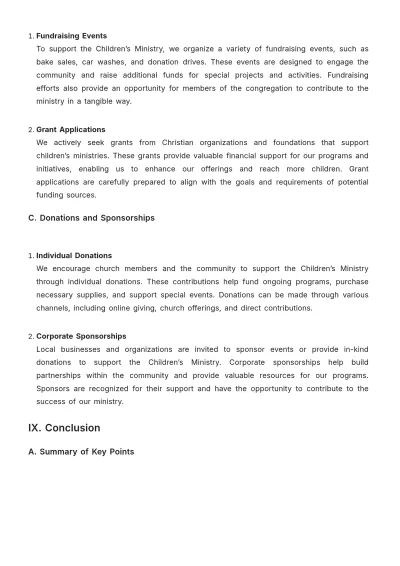 Free Church Children Ministry Guide Template to Edit Online