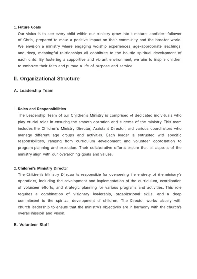 Free Church Children Ministry Guide Template to Edit Online