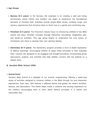 Free Church Children Ministry Guide Template to Edit Online