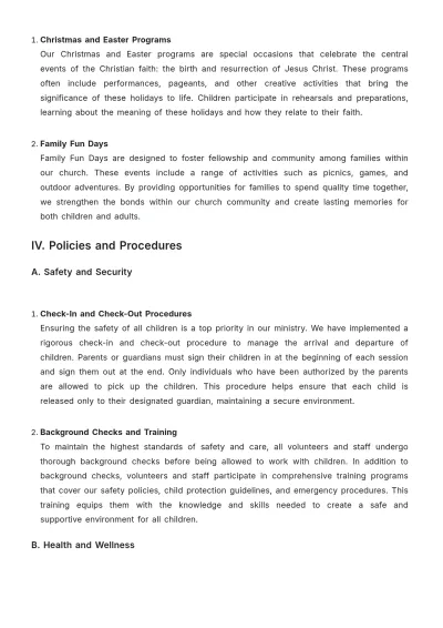 Free Church Children Ministry Guide Template to Edit Online