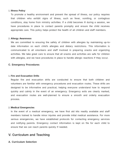 Free Church Children Ministry Guide Template to Edit Online