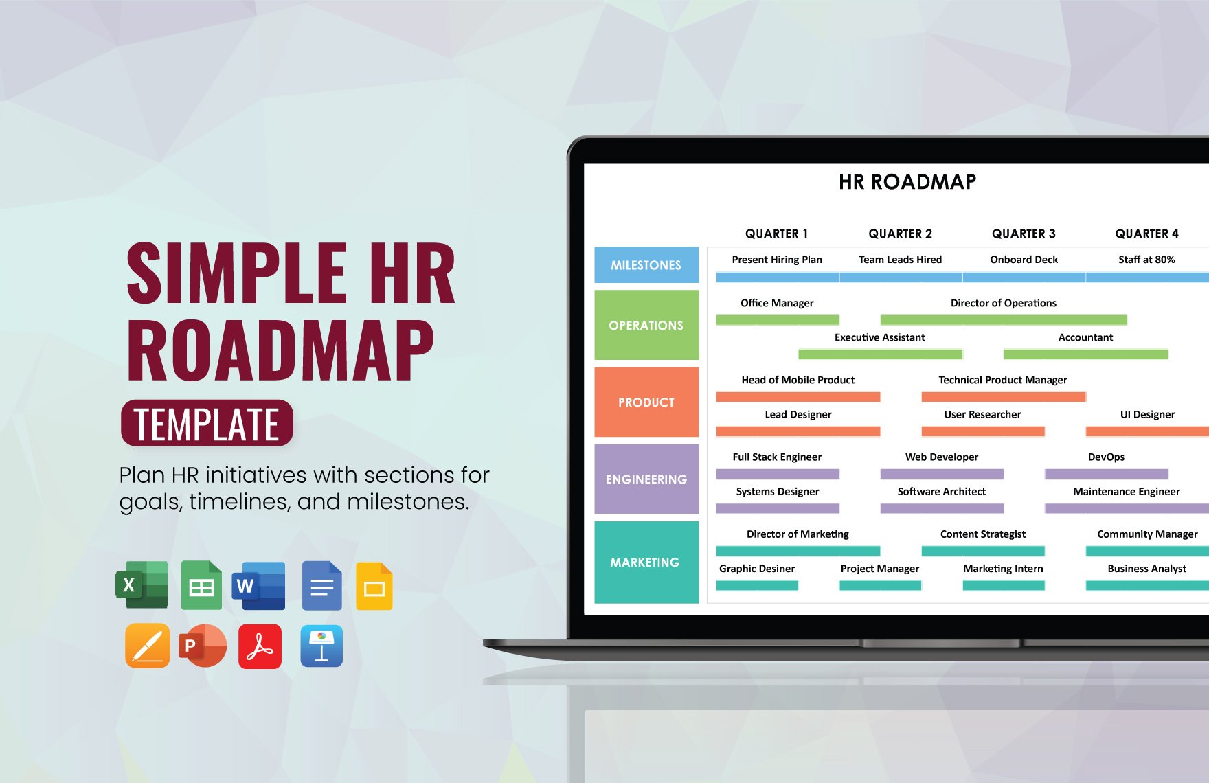Simple HR Roadmap Template in Word, Google Docs, Excel, PDF, Google Sheets, Apple Pages, PowerPoint, Google Slides, Apple Keynote