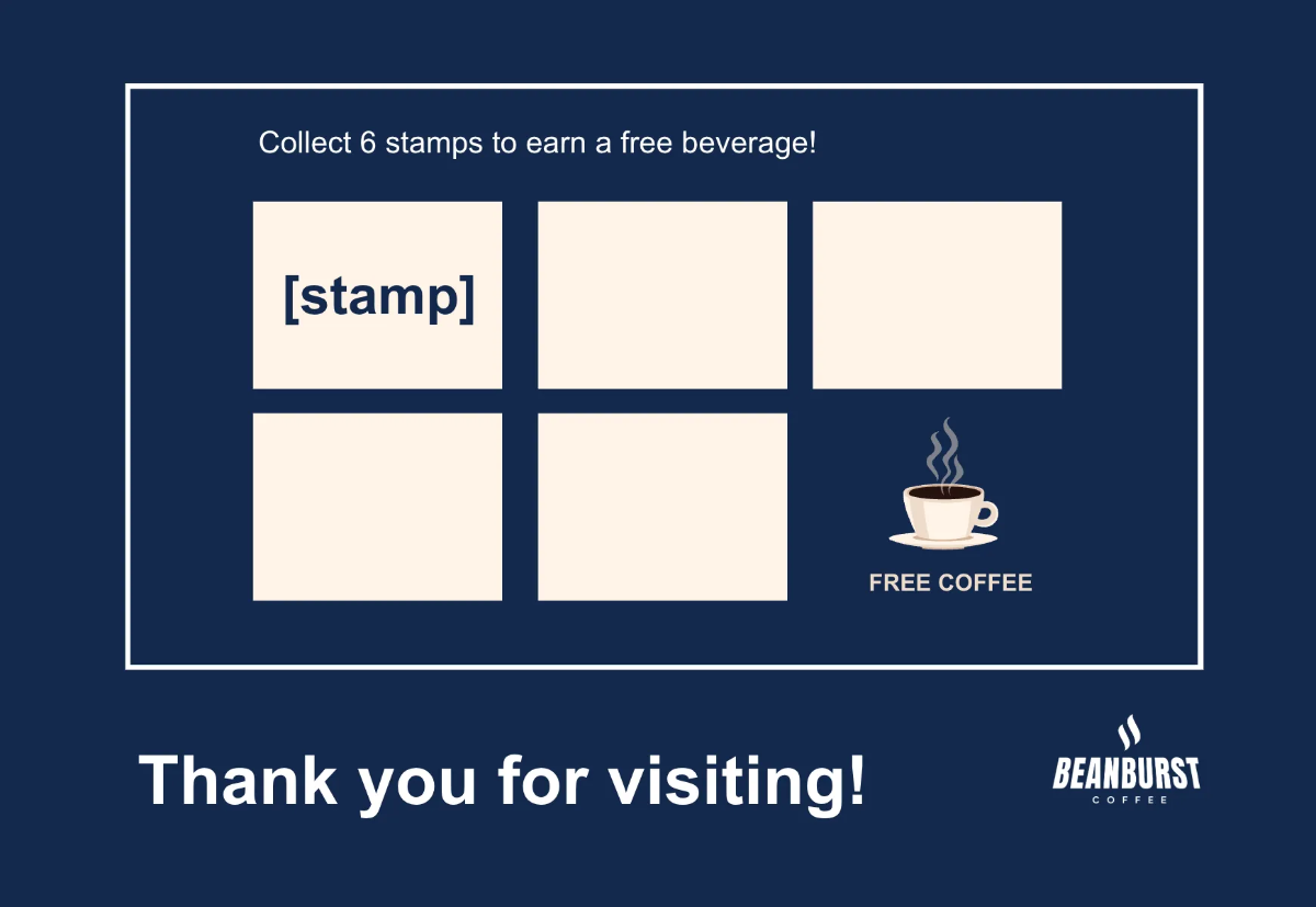 Free Cafe Stamp Card Template to Edit Online