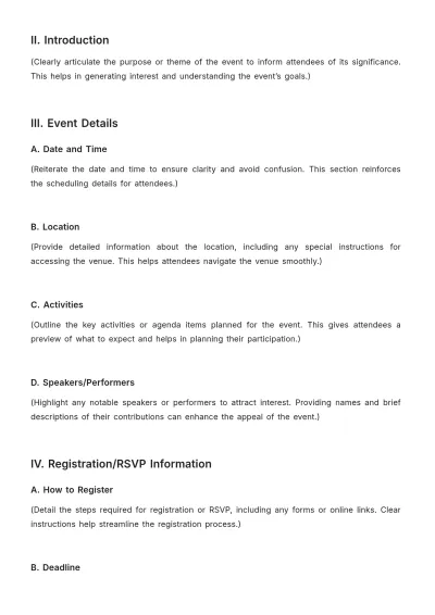 Free Church Event Notice Outline Template to Edit Online