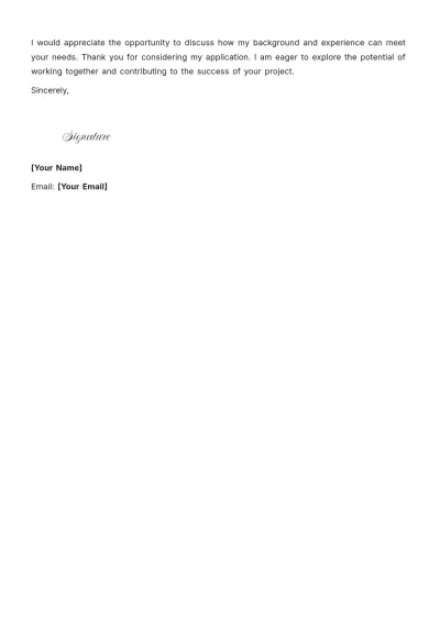 Free Freelance Employment Cover Letter to Edit Online