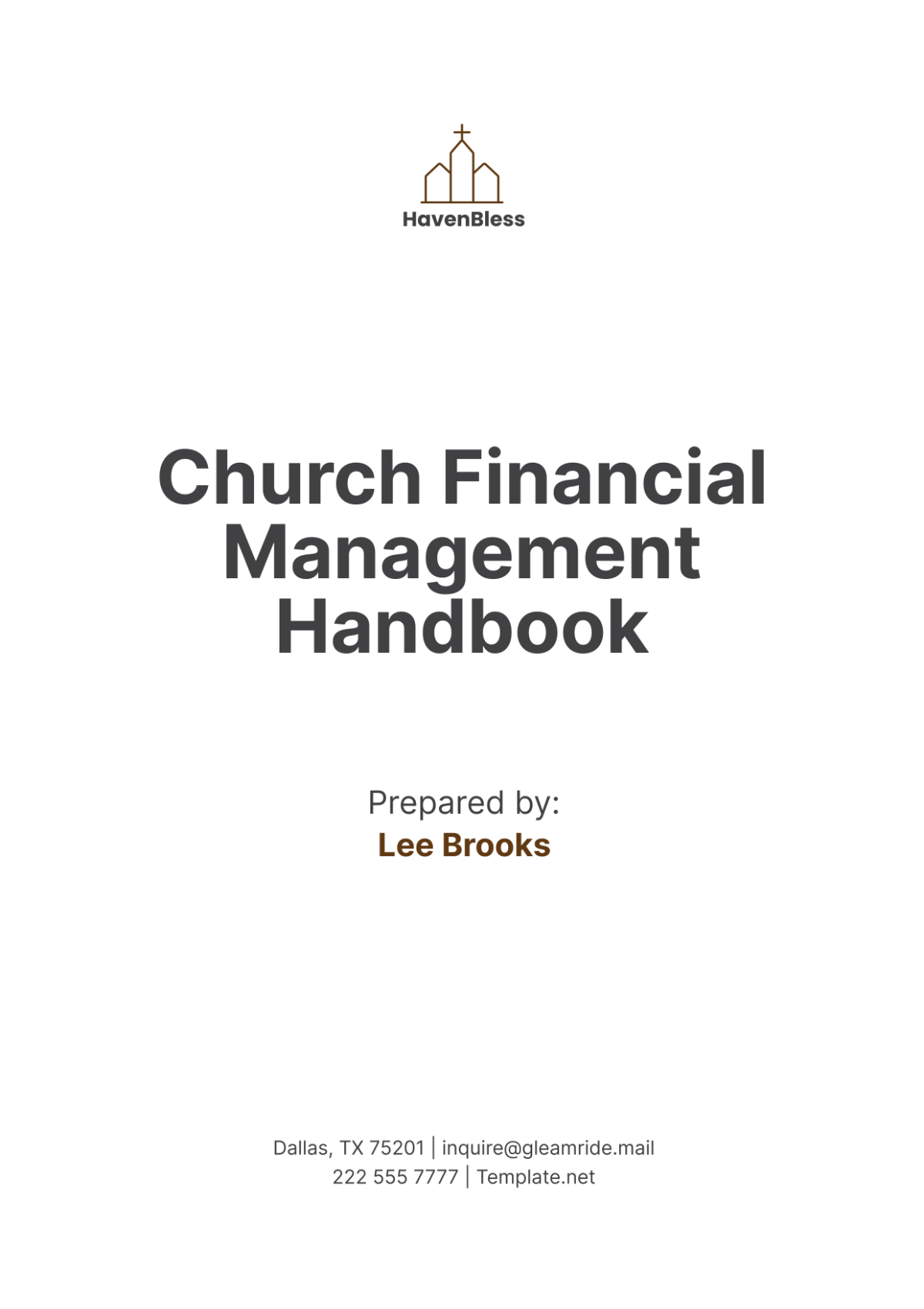 Church Financial Management Handbook Template - Edit Online & Download