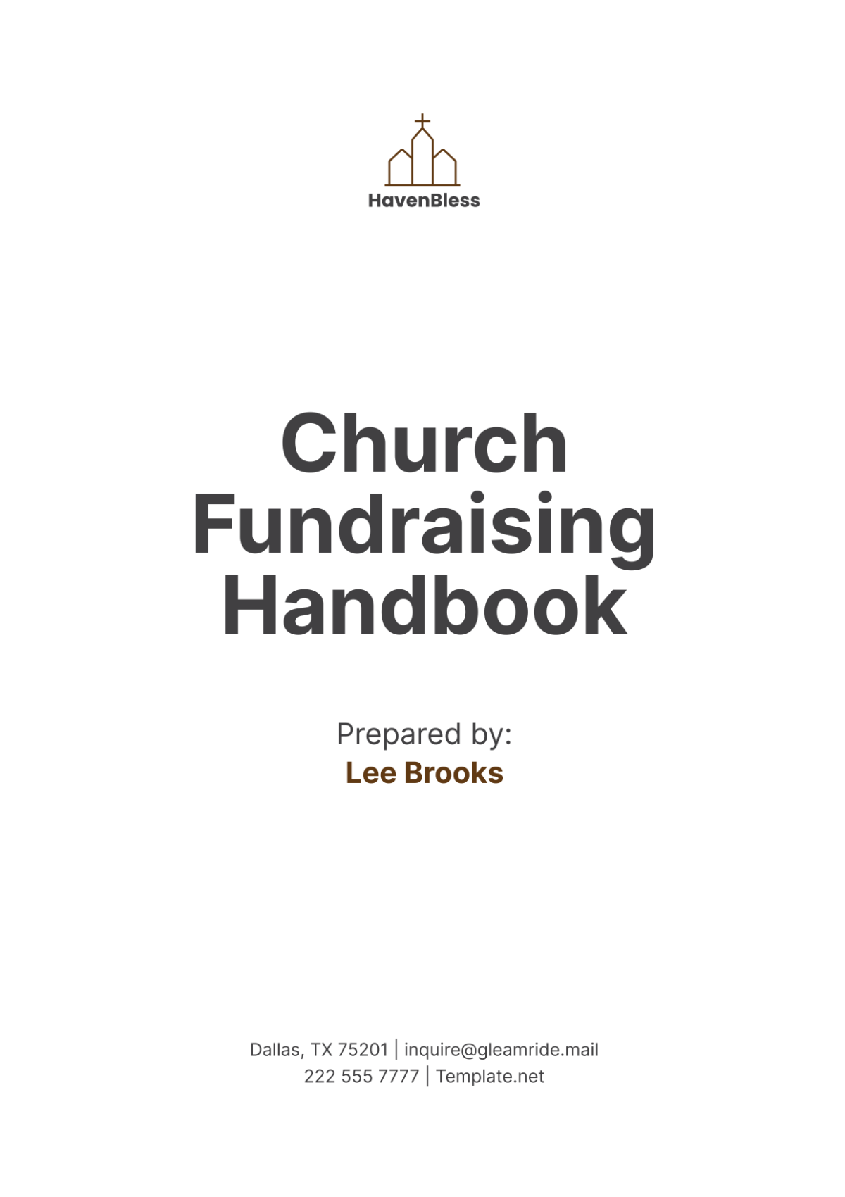 Church Fundraising Handbook Template - Edit Online & Download