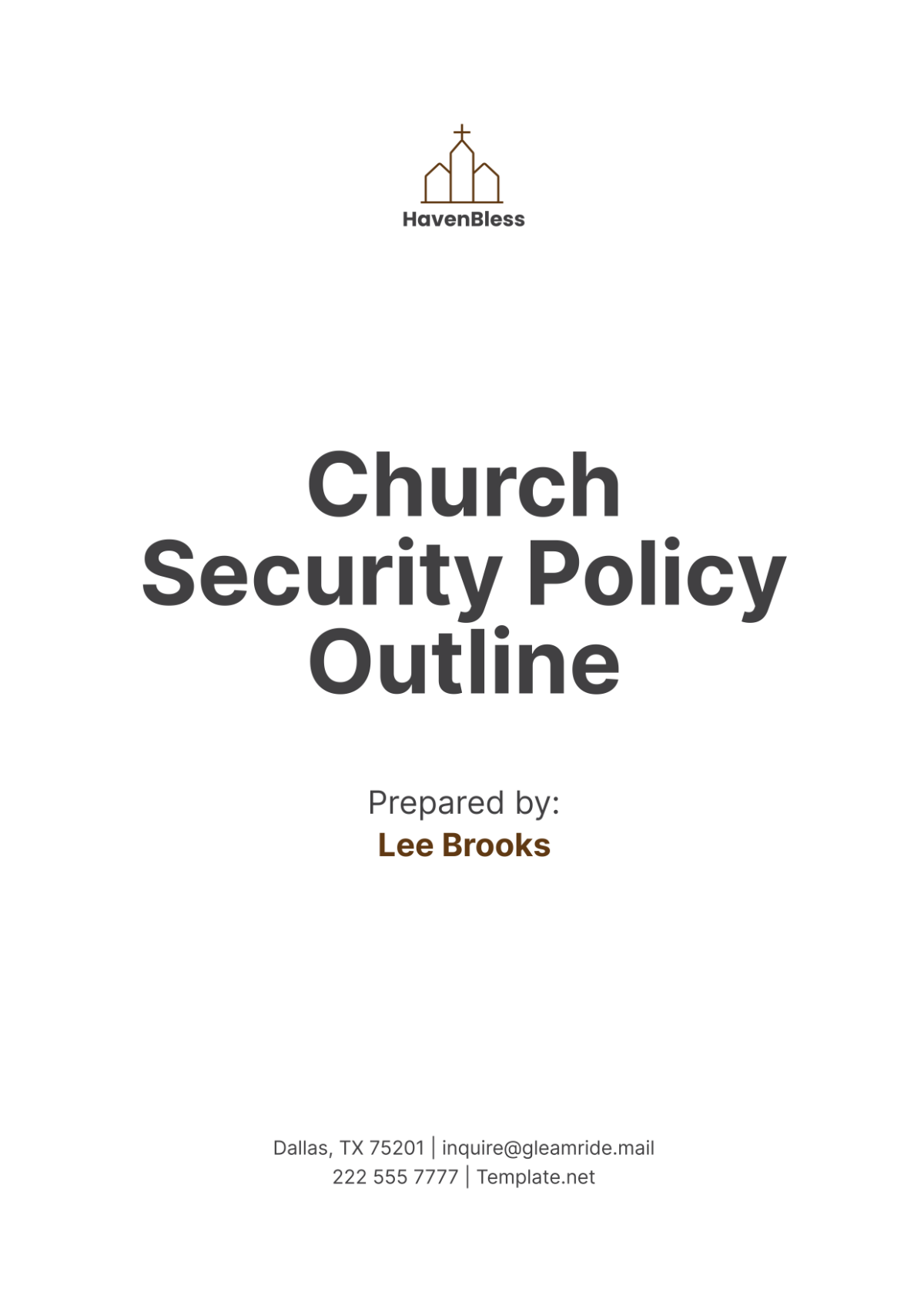 Free Church Security Policy Outline Template to Edit Online