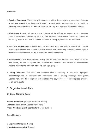 Free Simple Church Event Proposal Template to Edit Online