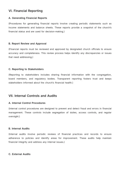 Free Church Financial Management SOP Layout Template to Edit Online