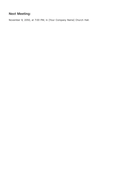 Free Church Fundraising Meeting Minute Template to Edit Online