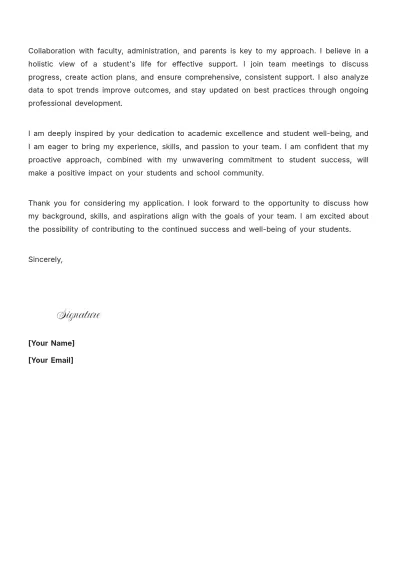 Free High School Counselor Cover Letter to Edit Online