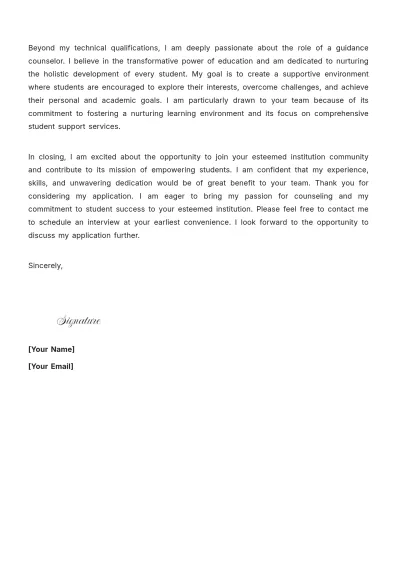 Free School Guidance Counselor Cover Letter to Edit Online
