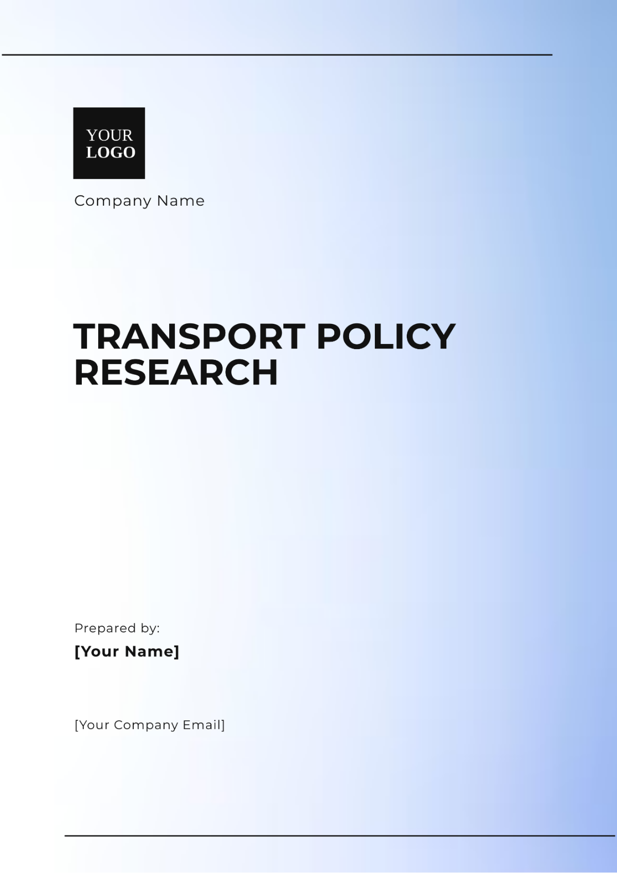 Transport Policy Research Template - Edit Online & Download