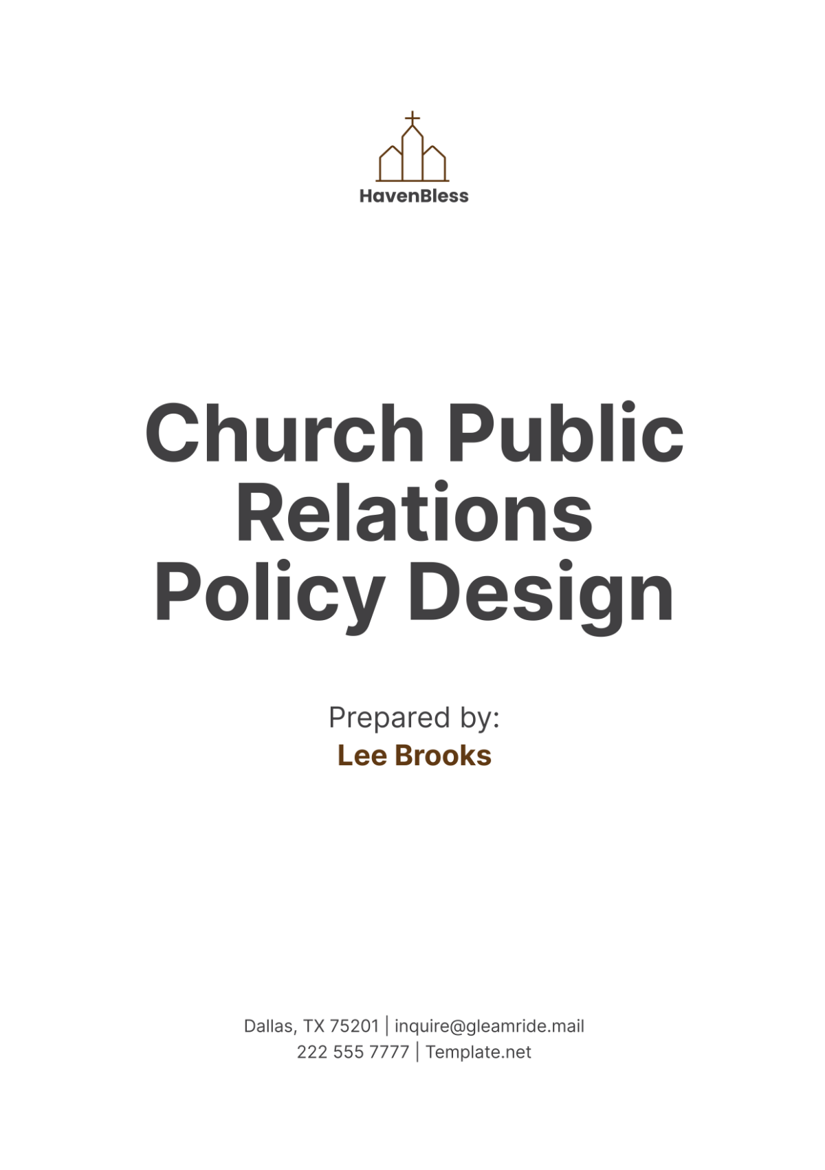 Church Public Relations Policy Design Template - Edit Online & Download