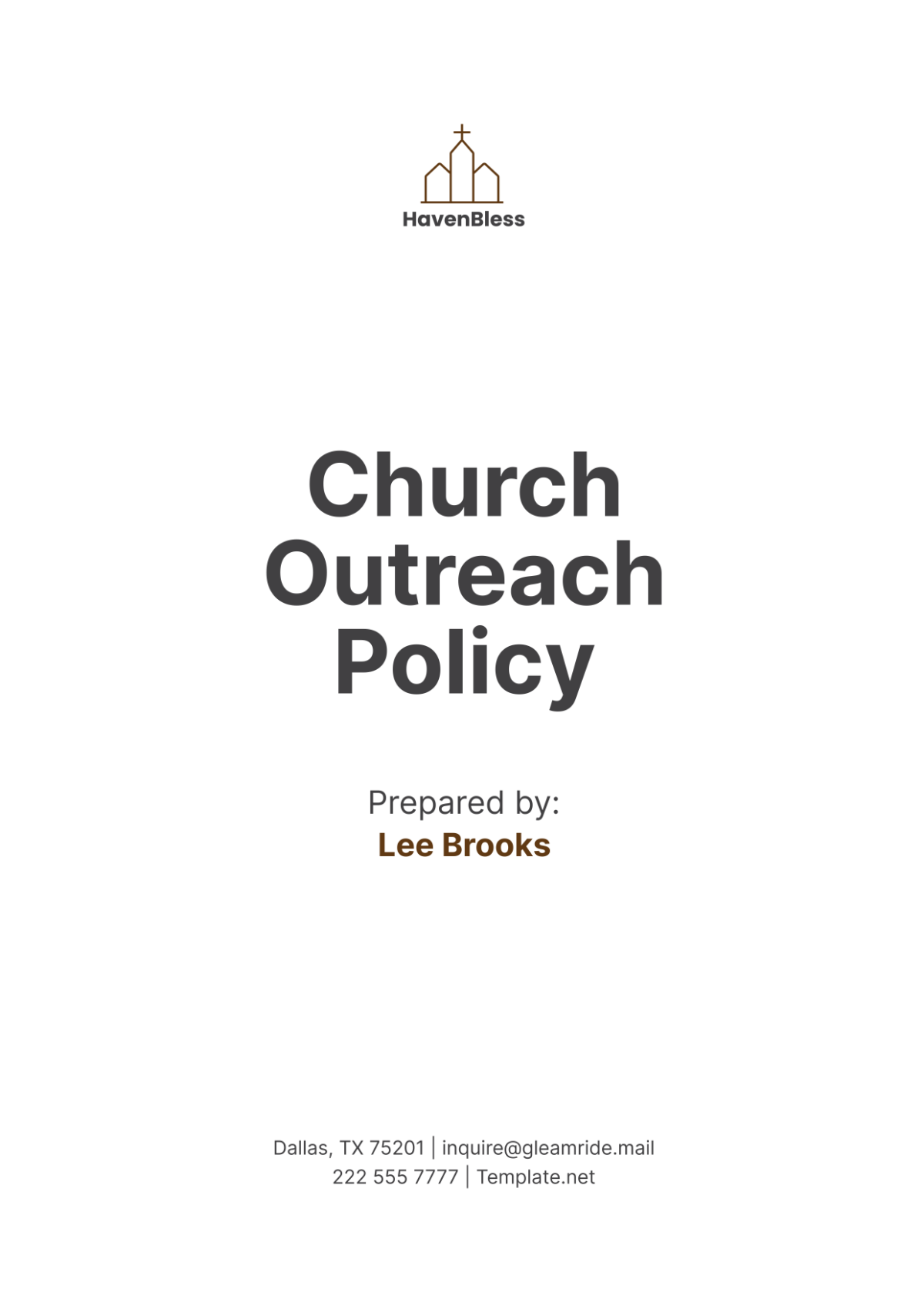 Church Outreach Policy Template - Edit Online & Download