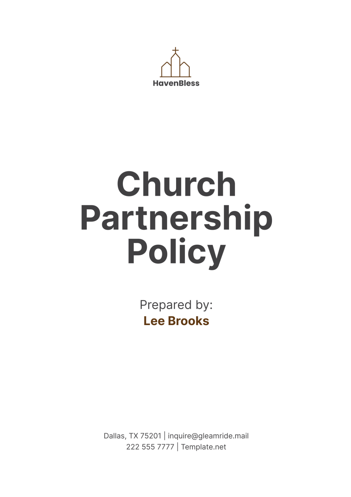 Church Partnership Policy Template - Edit Online & Download