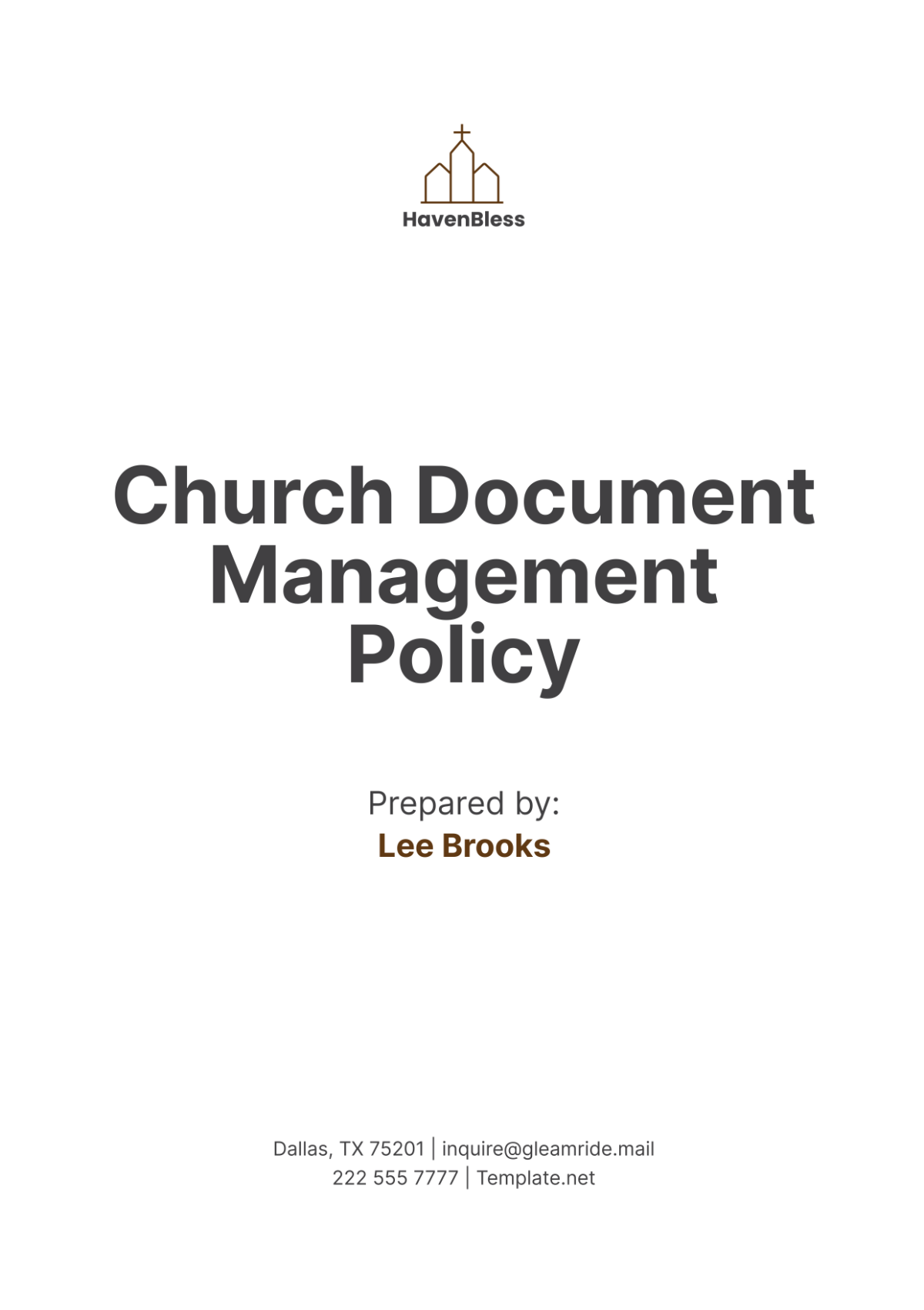 Church Document Management Policy Template - Edit Online & Download