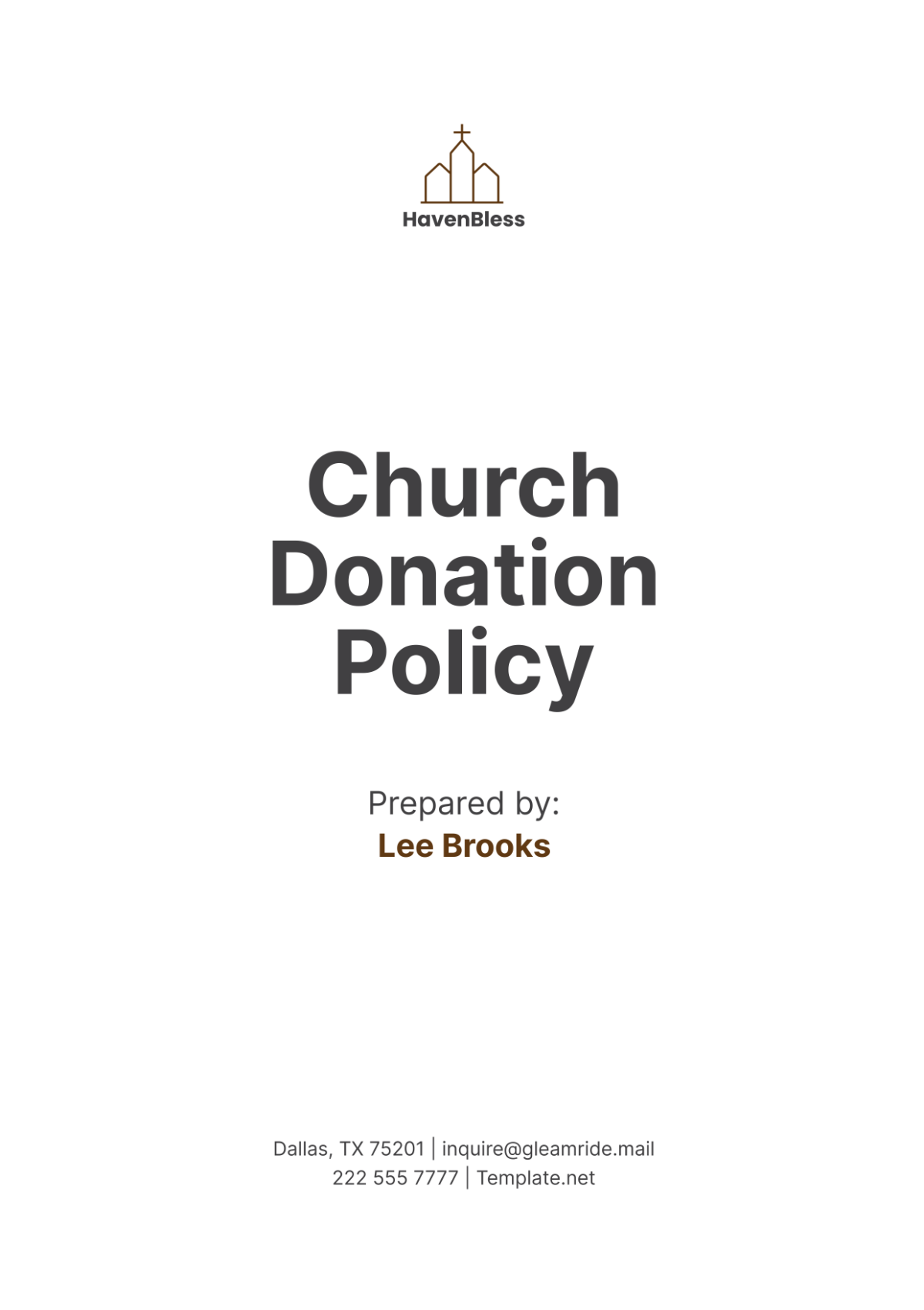 Church Donation Policy Template - Edit Online & Download