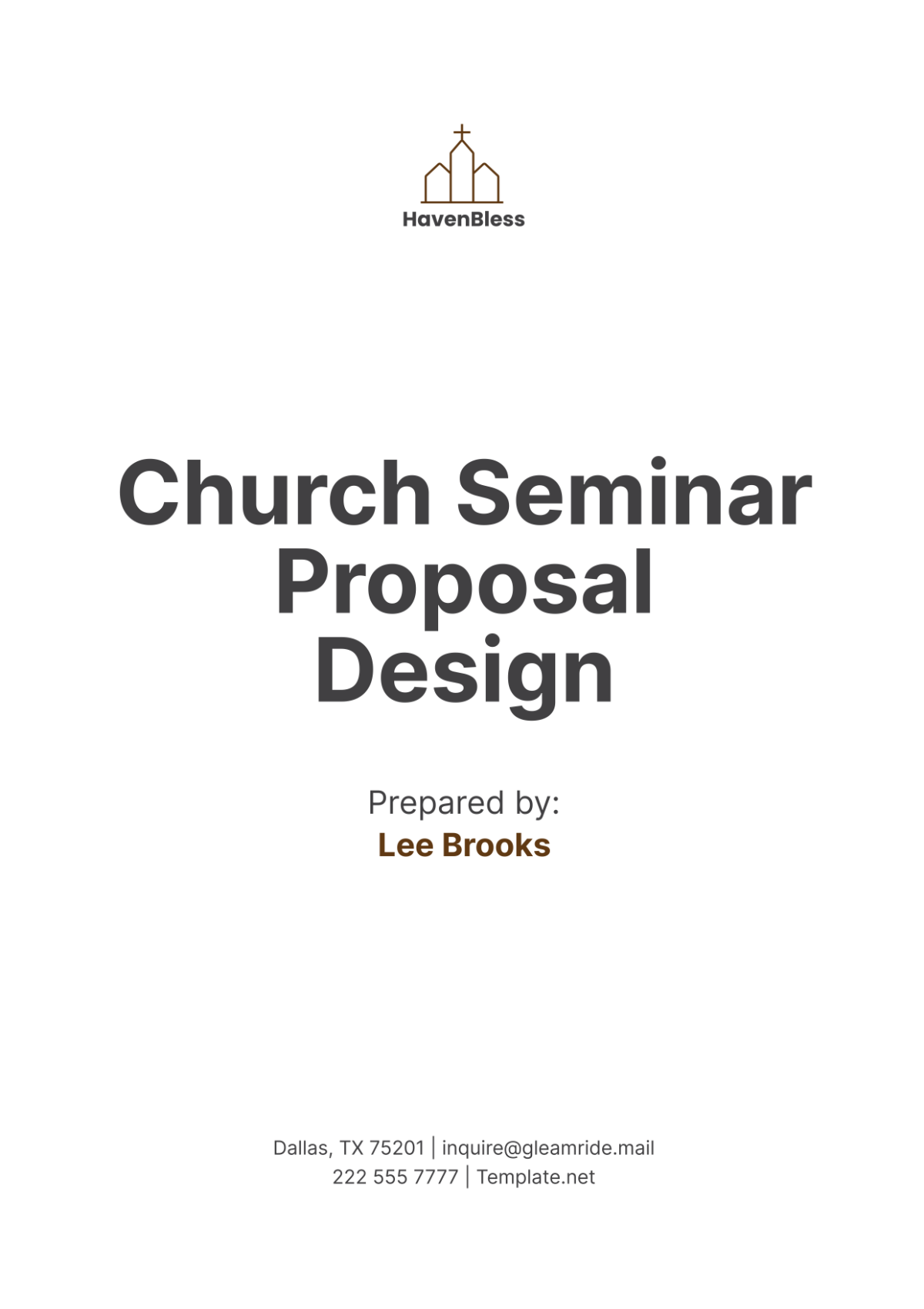 Church Seminar Proposal Design Template - Edit Online & Download