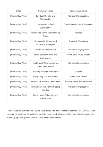 Free Church Seminar Proposal Design Template to Edit Online