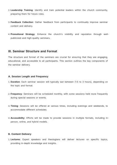 Free Church Seminar Proposal Design Template to Edit Online