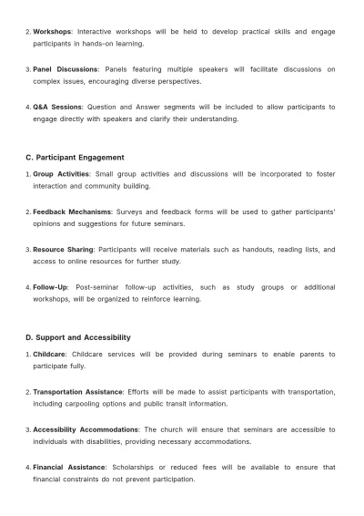 Free Church Seminar Proposal Design Template to Edit Online
