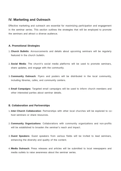 Free Church Seminar Proposal Design Template to Edit Online
