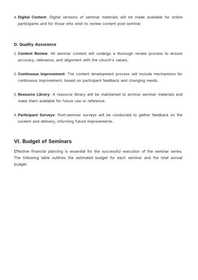 Free Church Seminar Proposal Design Template to Edit Online