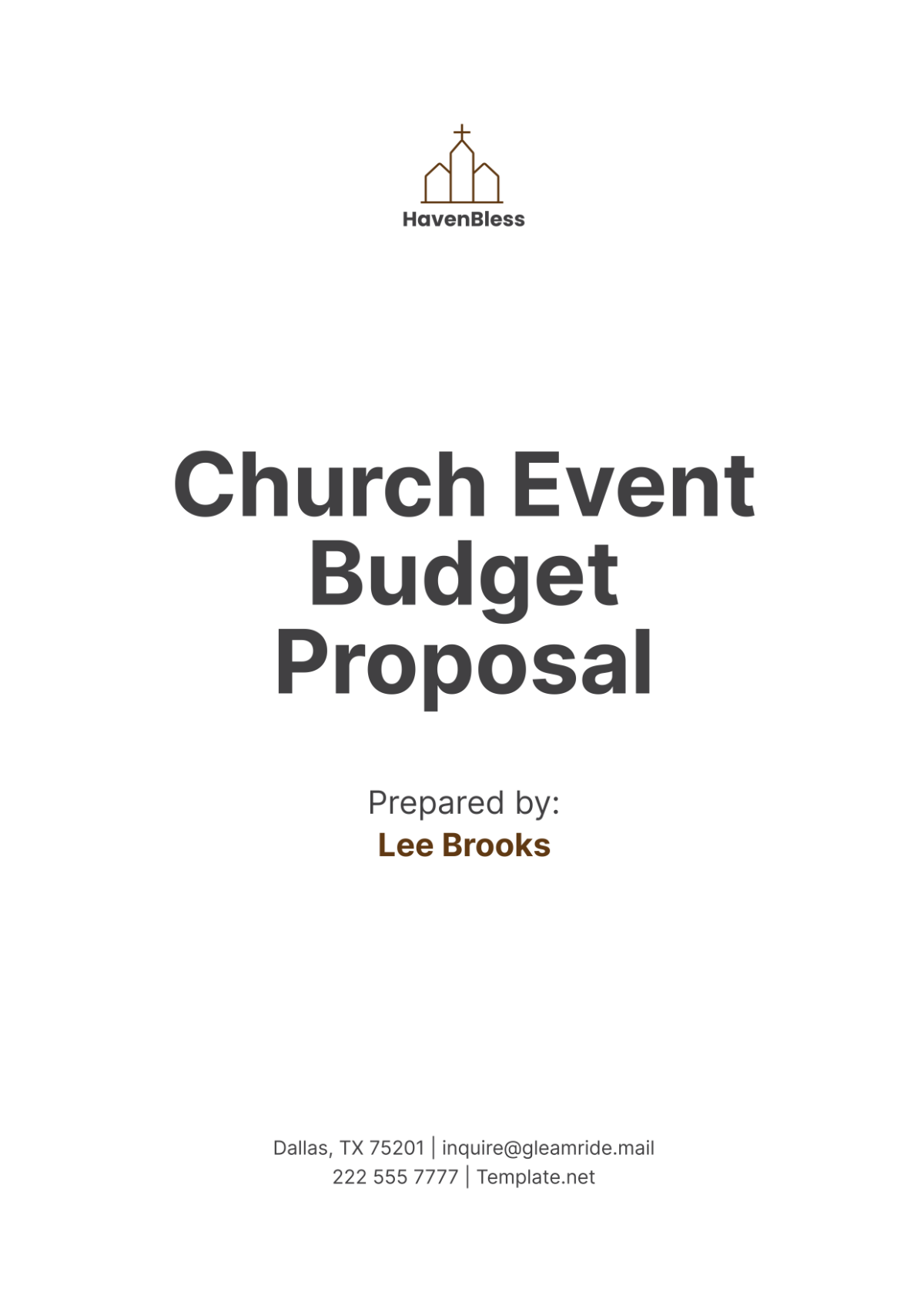 Church Event Budget Proposal Template - Edit Online & Download