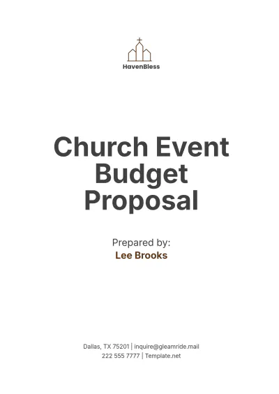 Free Church Event Budget Proposal Template to Edit Online