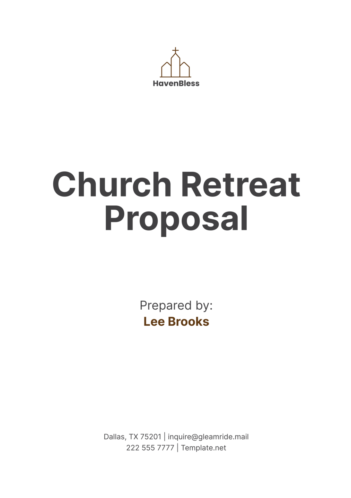 Church Retreat Proposal Template - Edit Online & Download