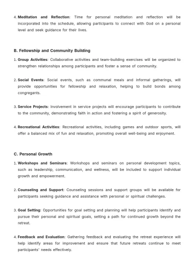 Free Church Retreat Proposal Template to Edit Online