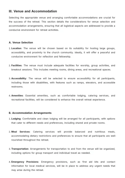 Free Church Retreat Proposal Template to Edit Online