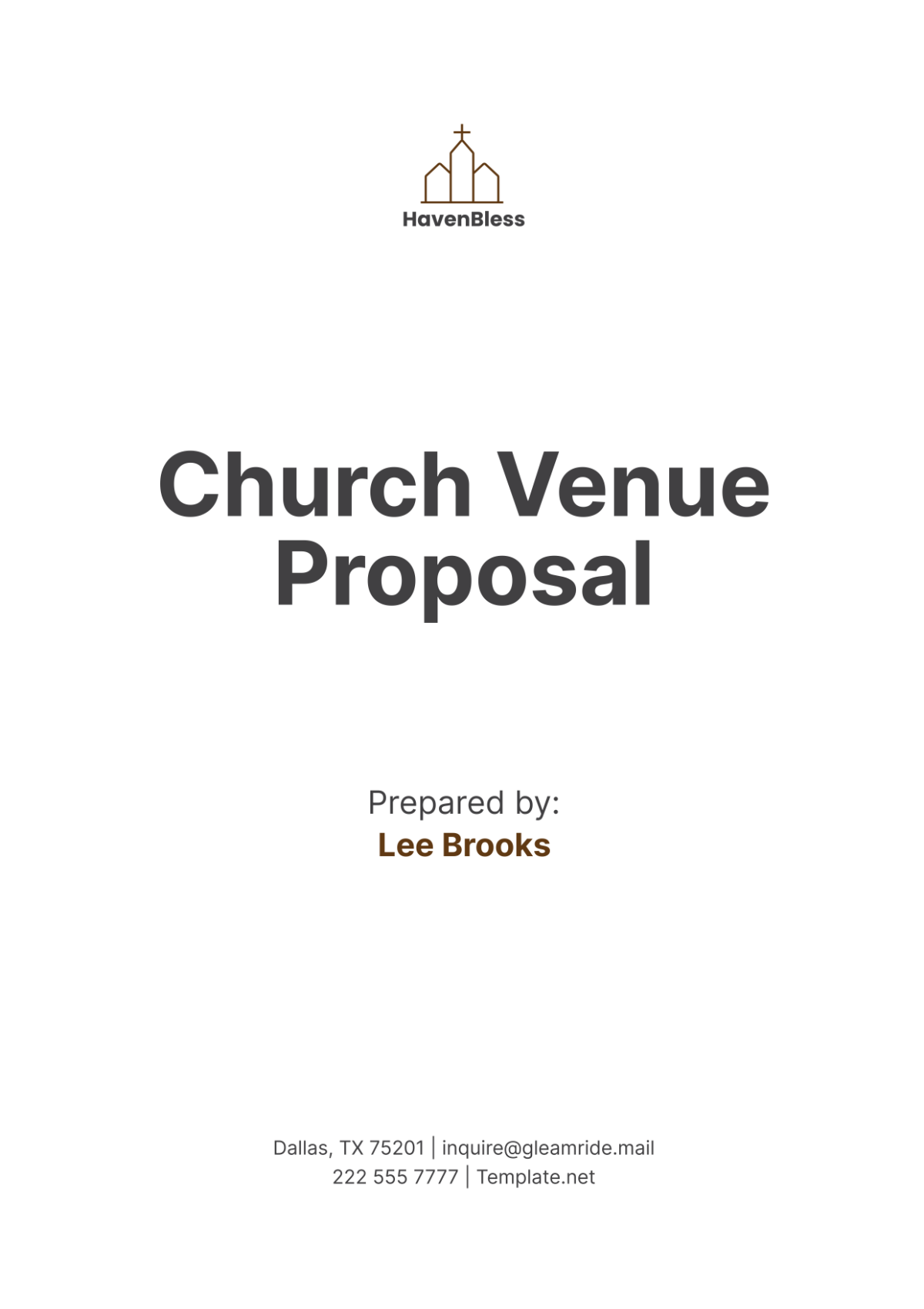 Church Venue Proposal Template - Edit Online & Download