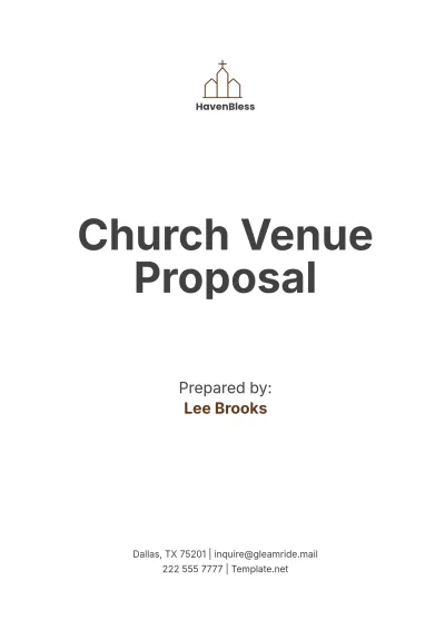 Free Church Venue Proposal Template to Edit Online