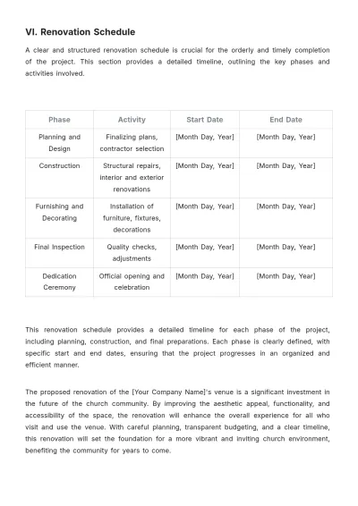 Free Church Venue Proposal Template to Edit Online