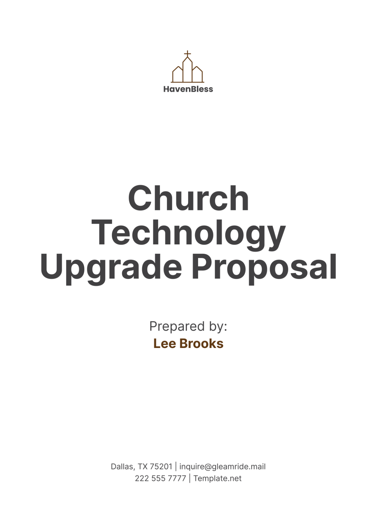 Church Technology Upgrade Proposal Template - Edit Online & Download