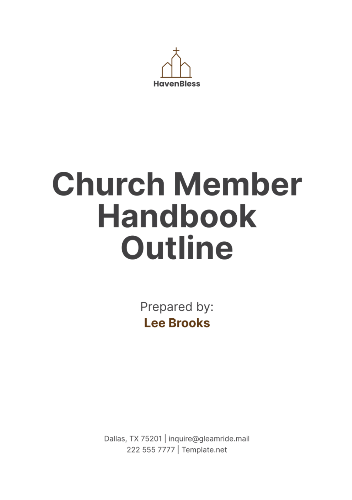 Church Member Handbook Outline Template - Edit Online & Download