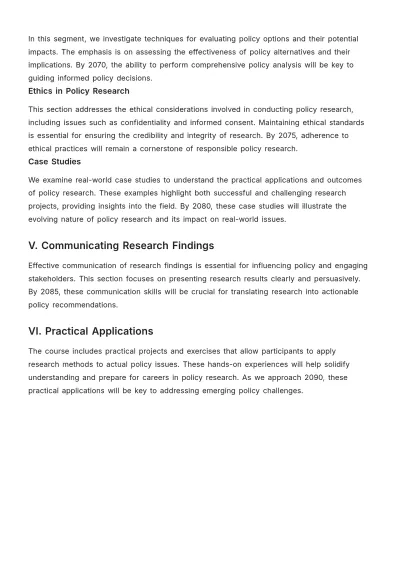 Free Policy Research Course Template to Edit Online