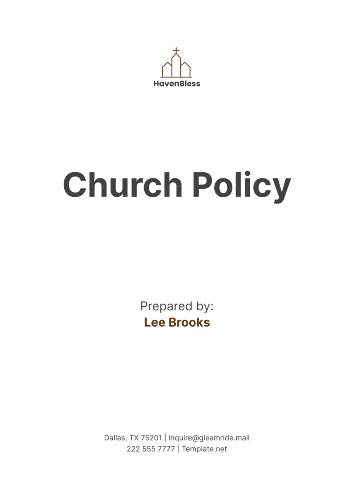 Church Policy Template - Edit Online & Download