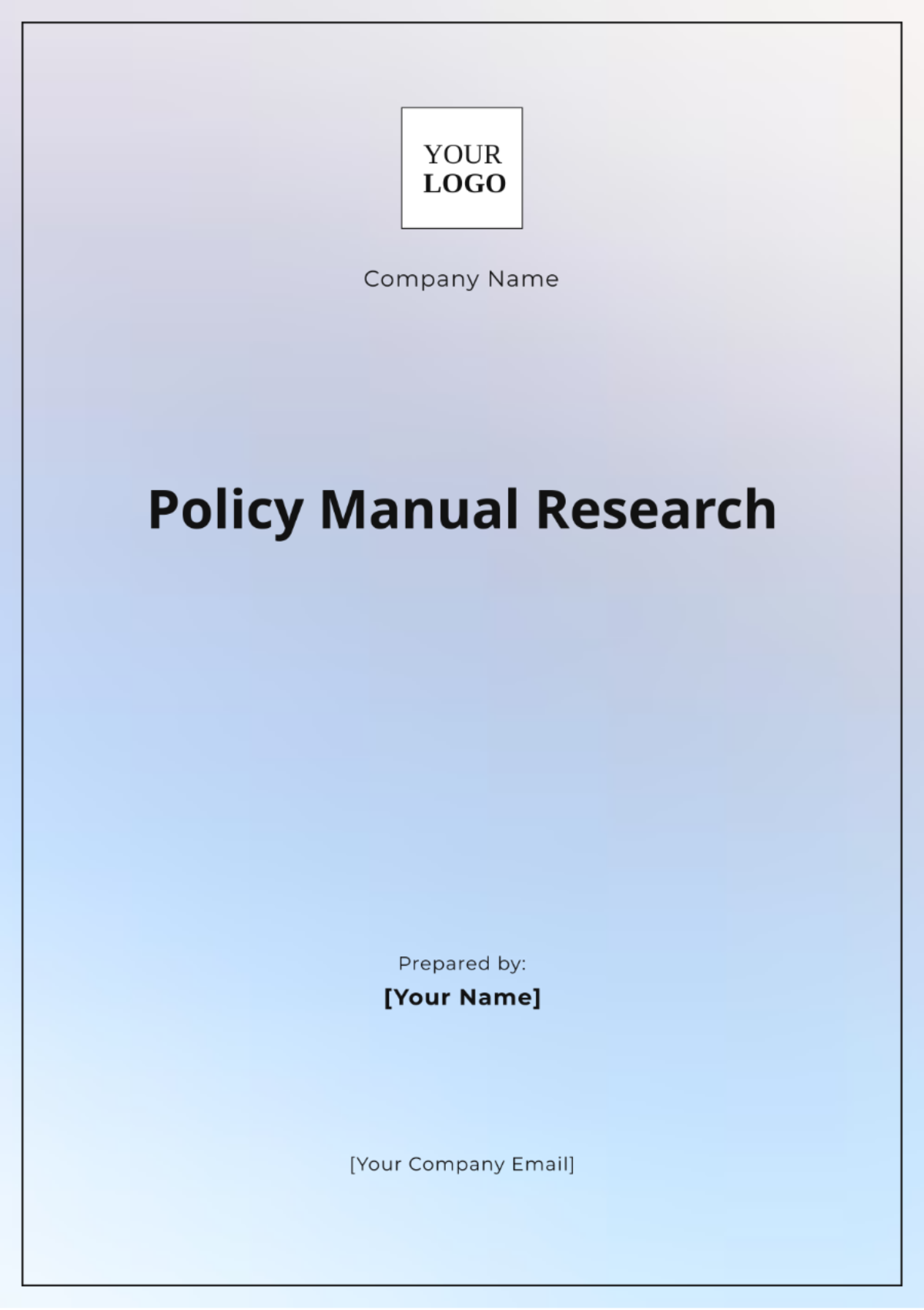 Policy Manual Research Template - Edit Online & Download