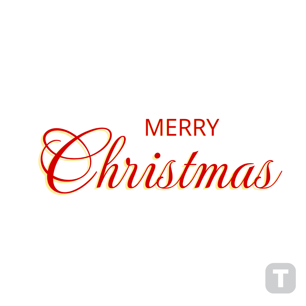 Simple Merry Christmas Text - Edit Online | Template.net