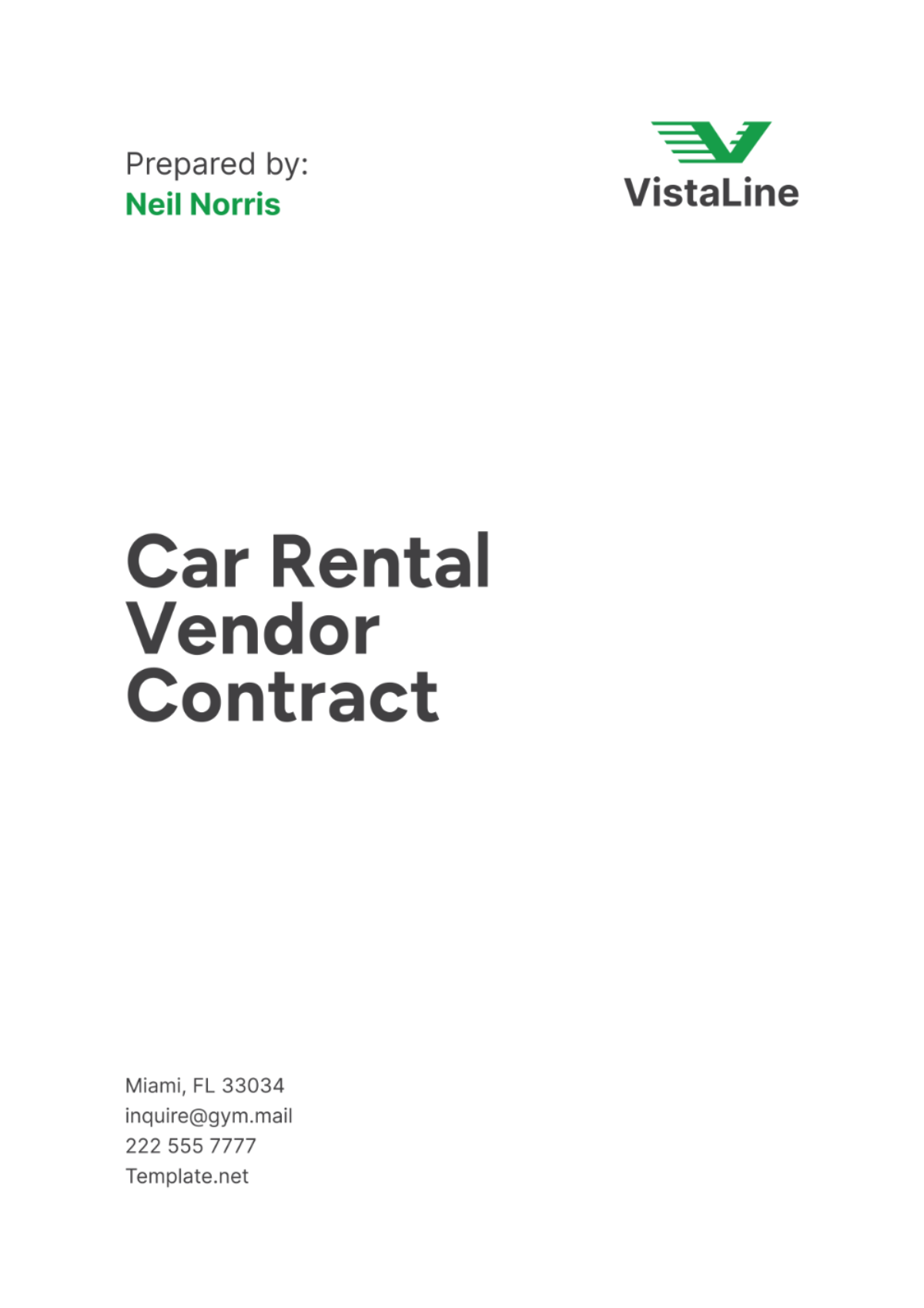 Car Rental Vendor Contract Template - Edit Online & Download