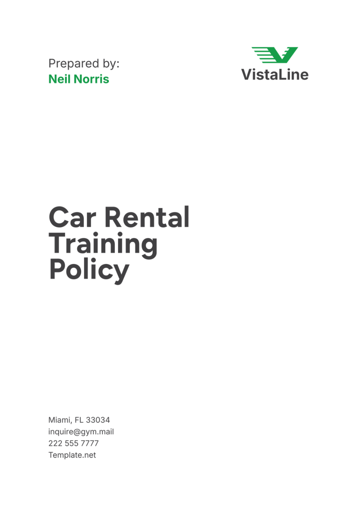 Car Rental Training Policy Template